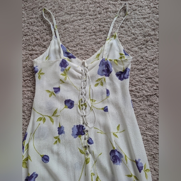 Topshop Rare Vintage 90s Made in UK Floral Lace-Up Slip Dress - Picture 15 of 16